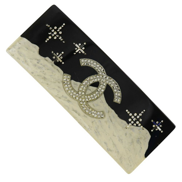 CHANEL Black and White Barette - Picture 1 of 5